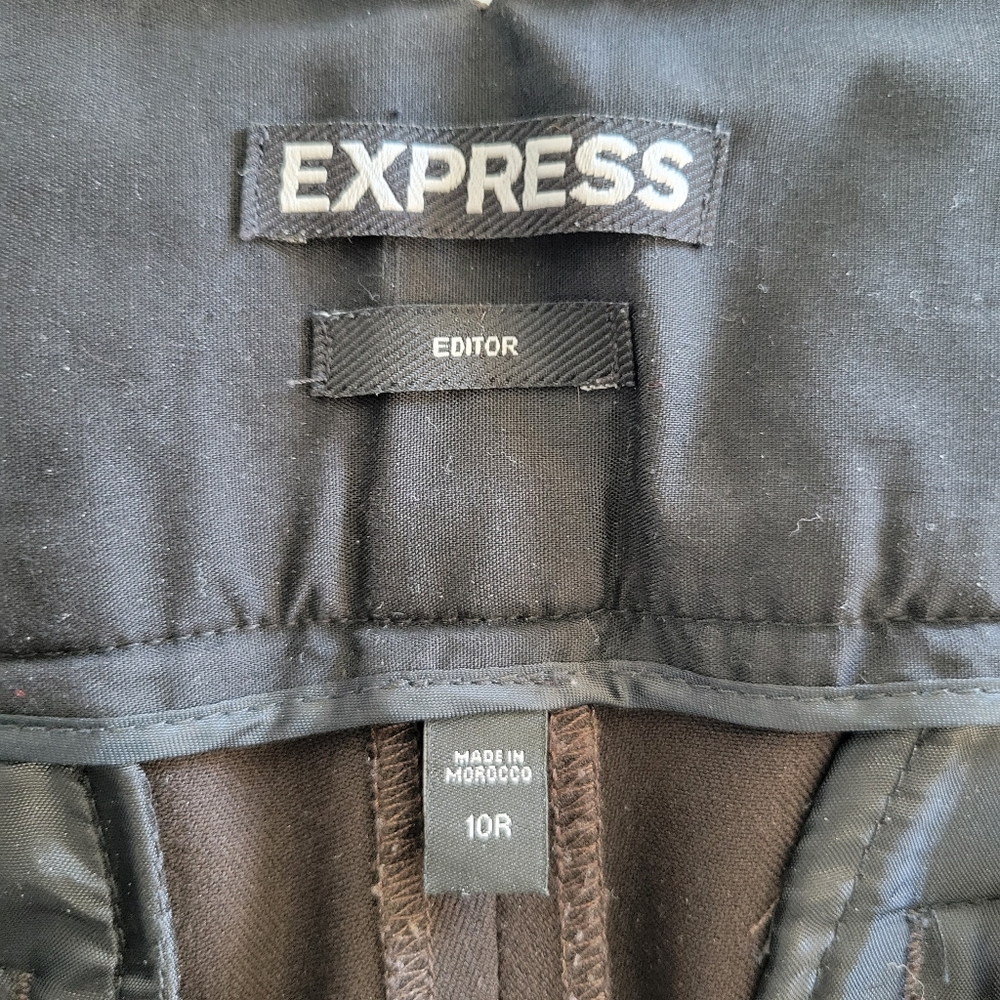 Express Brown Wide Leg Pants 10R - Picture 5 of 9